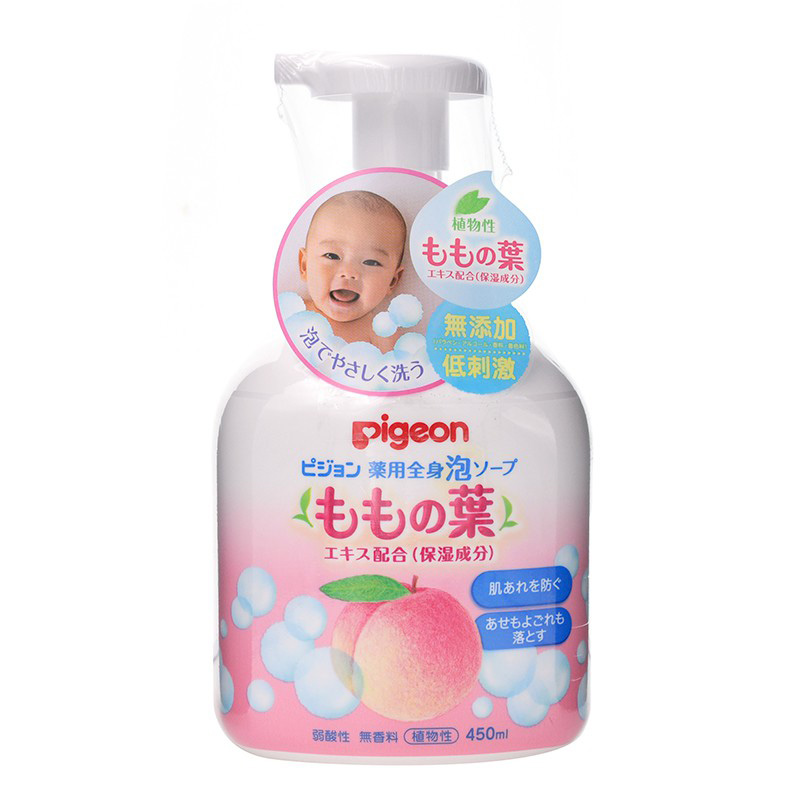 Sữa tắm gội tạo bọt pigeon chiết xuất lá đào 450ml (chai)