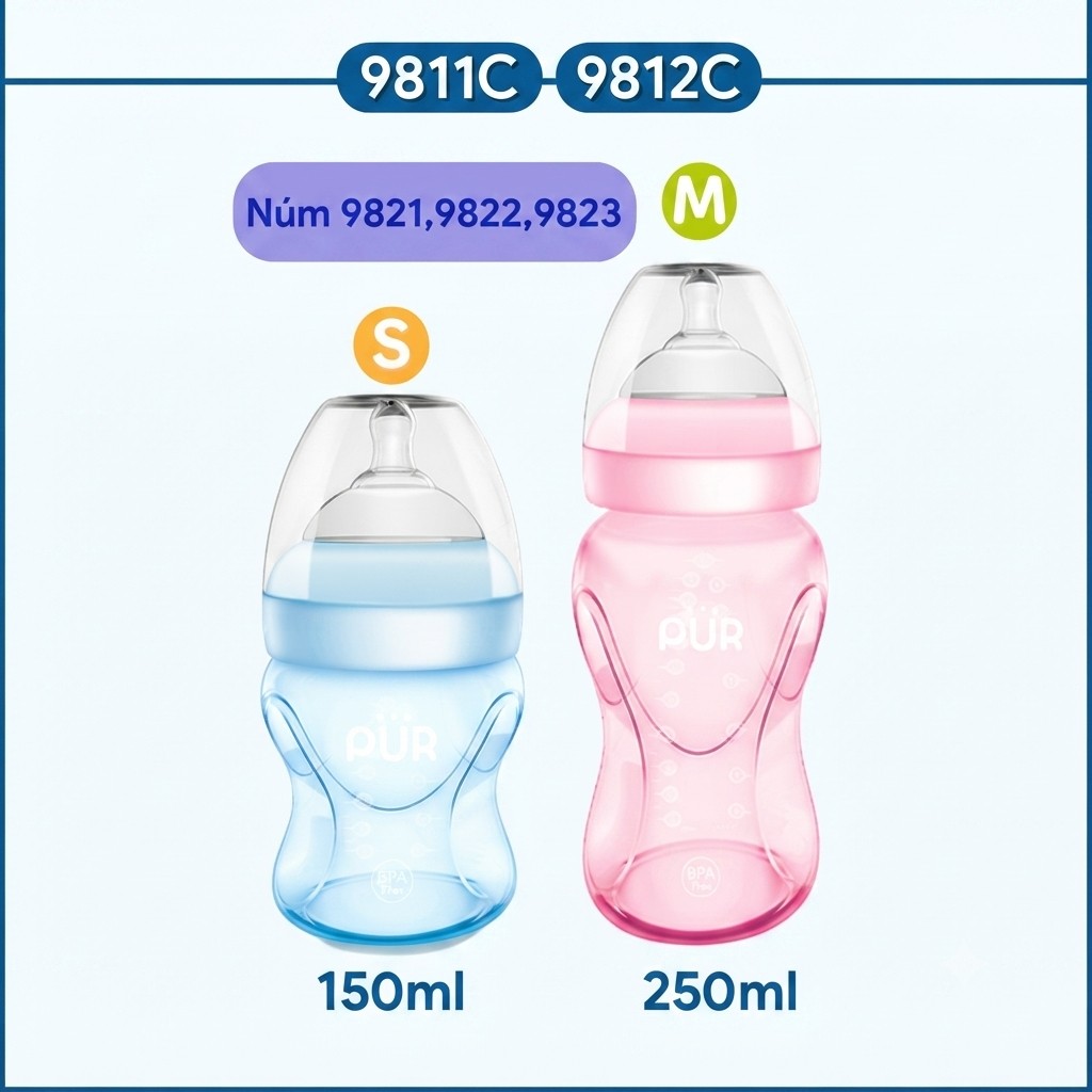 Bình Sữa Cổ Rộng Milk Safe (2 Màu)