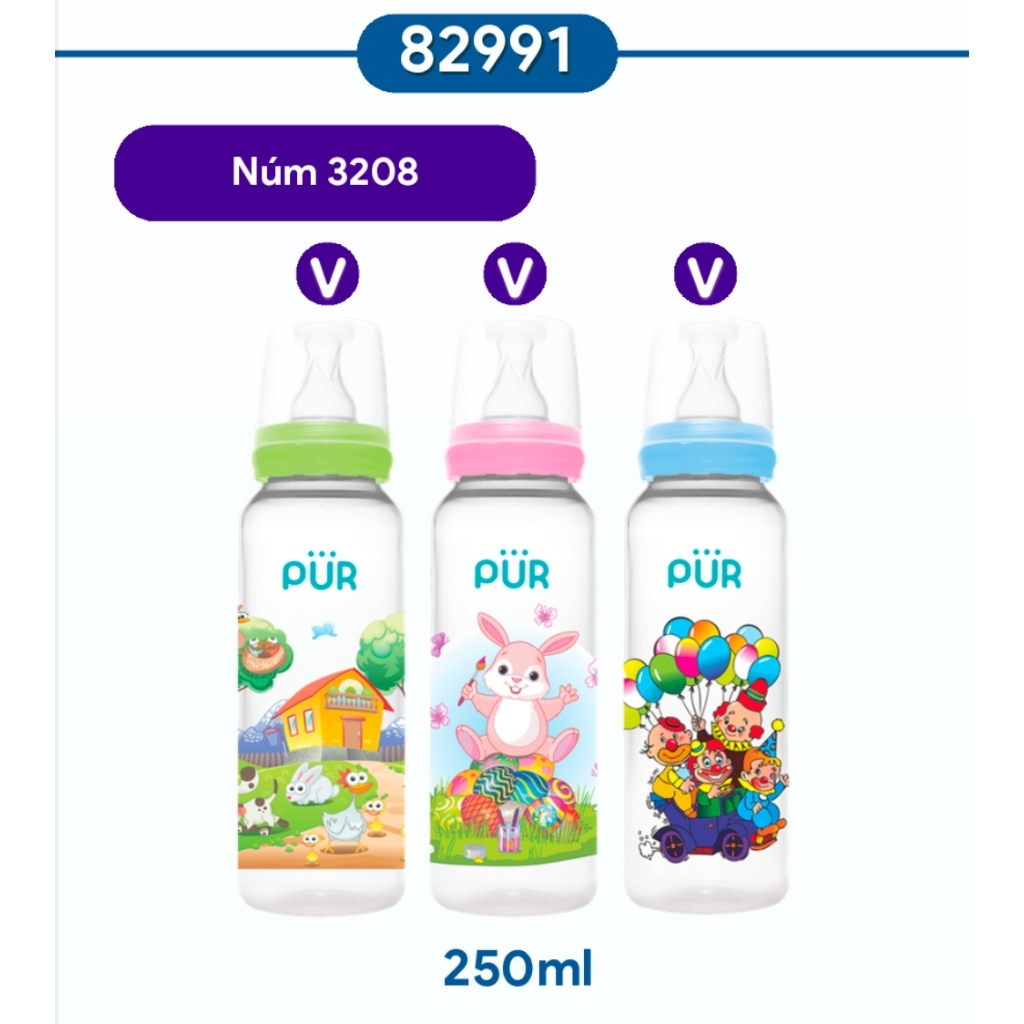 Bình Sữa PP V (3 Màu)