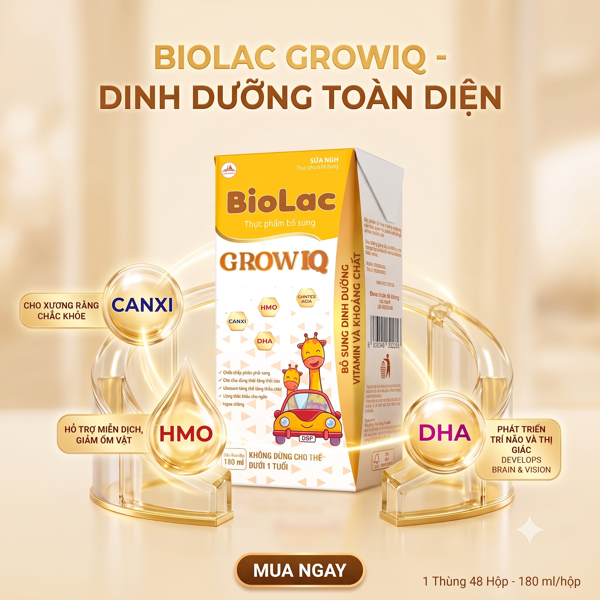 Sữa Biolac Grow IQ 180ml